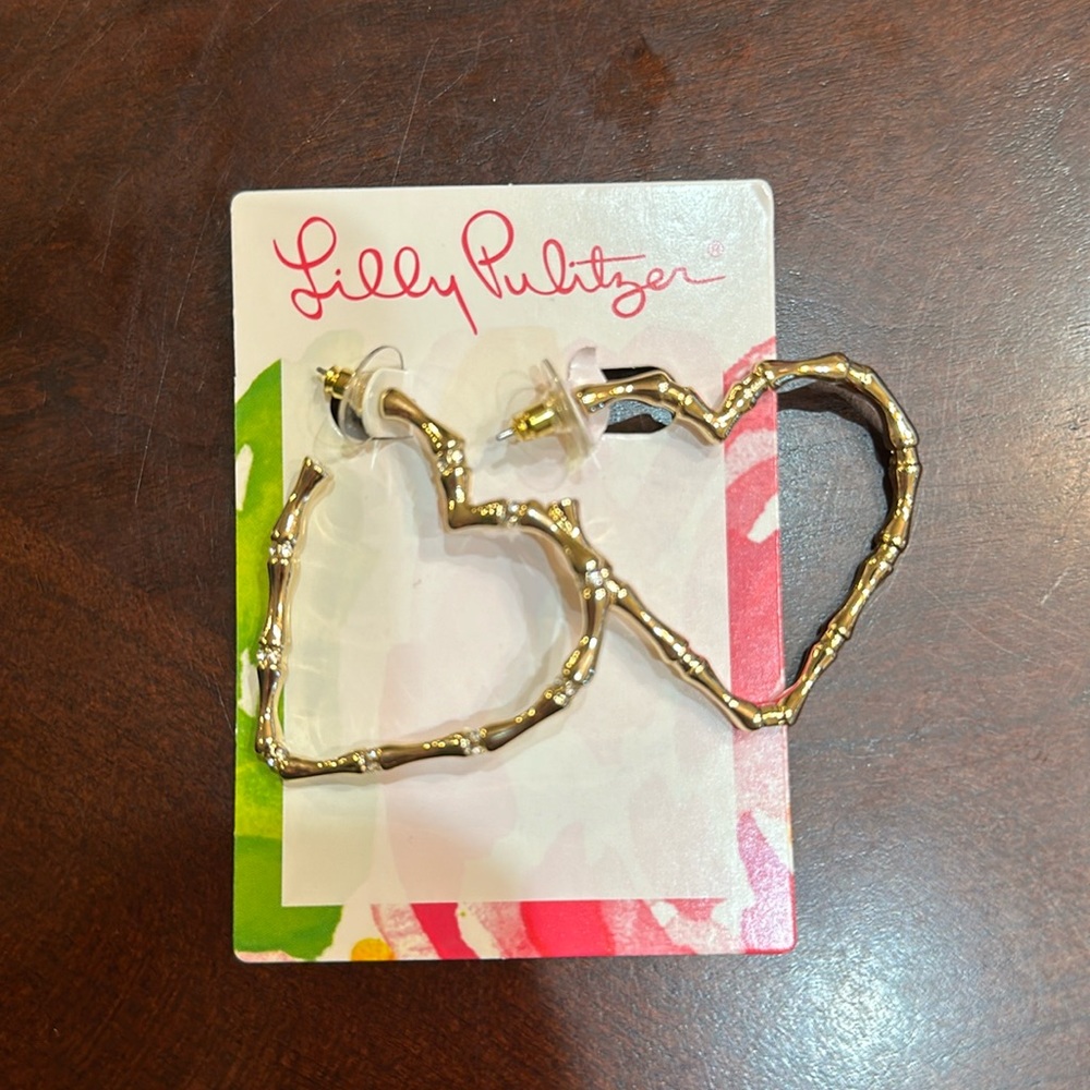 lily pulitzer heart earrings and hair pins